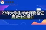 23年大学生考教师资格证需要什么条件？