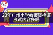 23年广州小学教师资格证考试内容多吗？