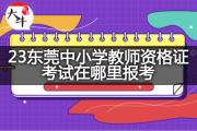 23东莞中小学教师资格证考试在哪里报考？