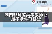 湖南非师范类考教师证报考条件有哪些？