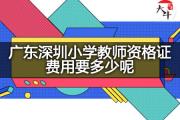 广东深圳小学教师资格证费用要多少呢？