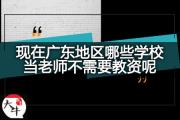 现在广东地区哪些学校当老师不需要教资呢？