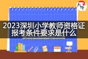 2023深圳小学教师资格证报考条件要求是什么？