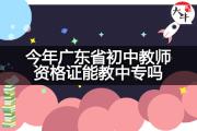 今年广东省初中教师资格证能教中专吗？