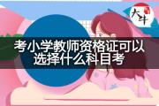 考小学教师资格证可以选择什么科目考？