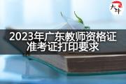 2023年广东教师资格证准考证打印要求？