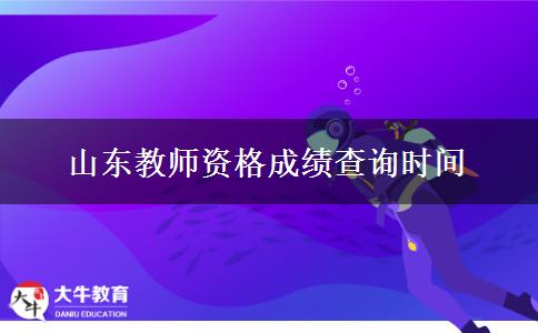 山东教师资格成绩查询时间