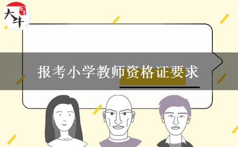 报考小学教师资格证要求