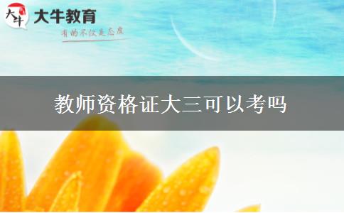 教师资格证大三可以考吗