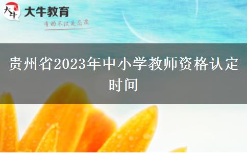 贵州省2023年中小学教师资格认定时间