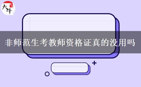 非师范生考教师资格证真的没用吗