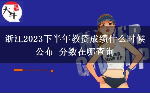 浙江2023下半年教资成绩什么时候公布 分数在哪查询