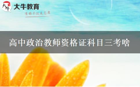 高中政治教师资格证科目三考啥