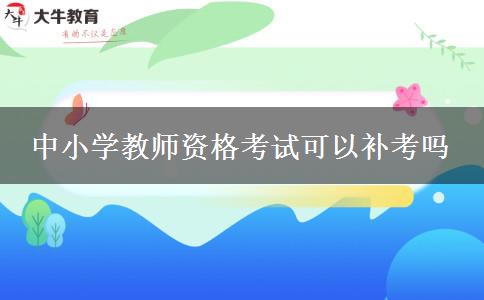 中小学教师资格考试可以补考吗