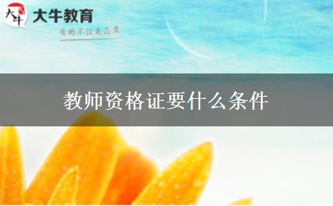 教师资格证要什么条件