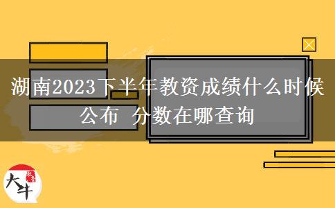 湖南2023下半年教资成绩什么时候公布 分数在哪查询