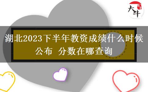 湖北2023下半年教资成绩什么时候公布 分数在哪查询