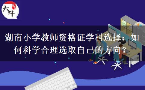 湖南小学教师资格证学科选择：如何科学合理选取自己的方向？