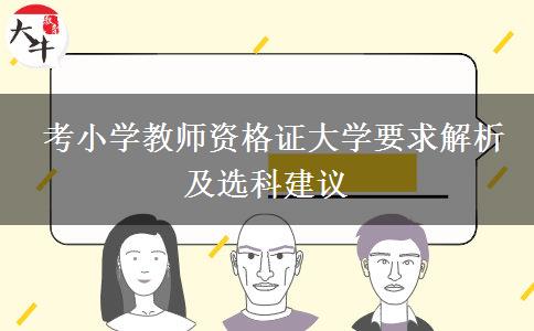  考小学教师资格证大学要求解析及选科建议