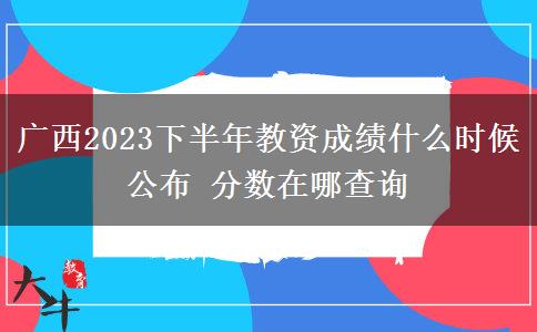 广西2023下半年教资成绩什么时候公布 分数在哪查询