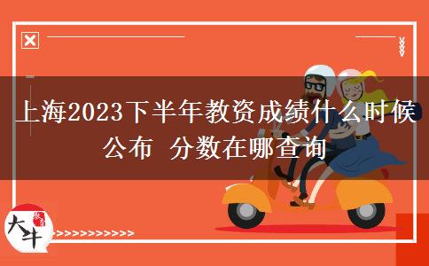 上海2023下半年教资成绩什么时候公布 分数在哪查询