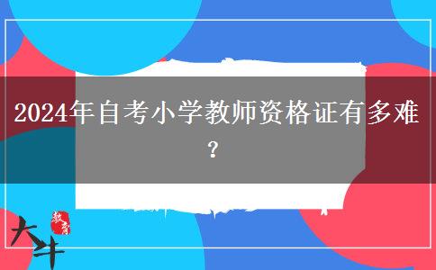 2024年自考小学教师资格证有多难？