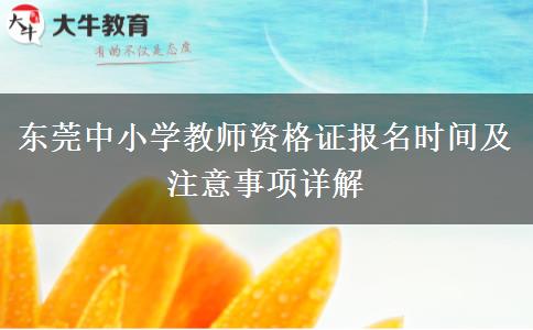 东莞中小学教师资格证报名时间及注意事项详解