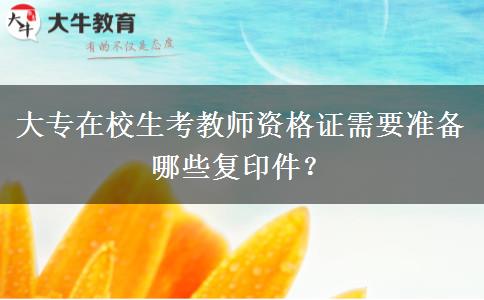 大专在校生考教师资格证需要准备哪些复印件？