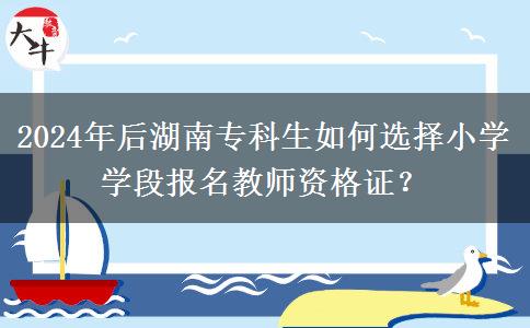 2024年后湖南专科生如何选择小学学段报名教师资格证？