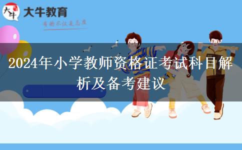 2024年小学教师资格证考试科目解析及备考建议