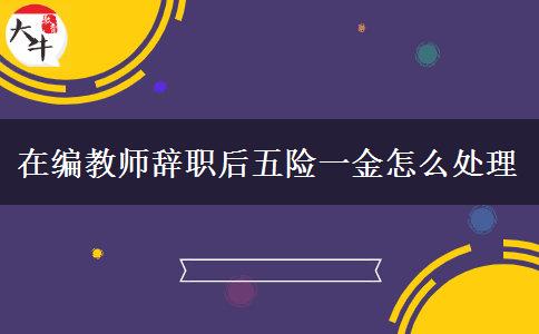 在编教师辞职后五险一金怎么处理