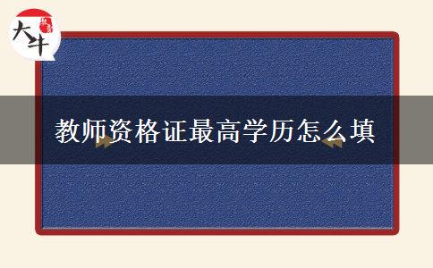 教师资格证最高学历怎么填