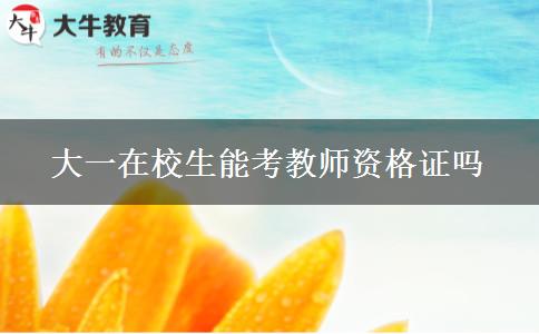 大一在校生能考教师资格证吗