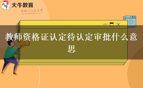 教师资格证认定待认定审批什么意思