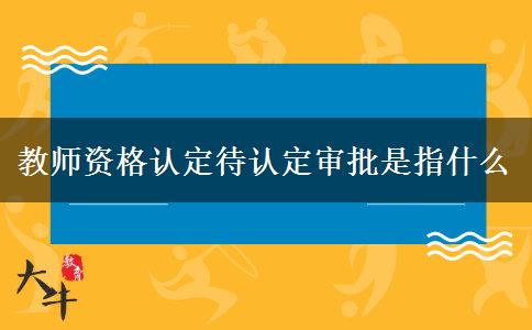 教师资格认定待认定审批是指什么