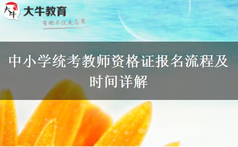 中小学统考教师资格证报名流程及时间详解