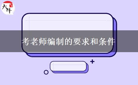 考老师编制的要求和条件