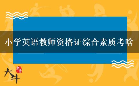 小学英语教师资格证综合素质考啥