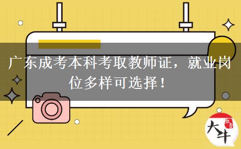 广东成考本科考取教师证，就业岗位多样可选择！