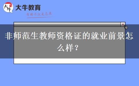 非师范生教师资格证的就业前景怎么样？