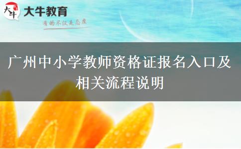 广州中小学教师资格证报名入口及相关流程说明