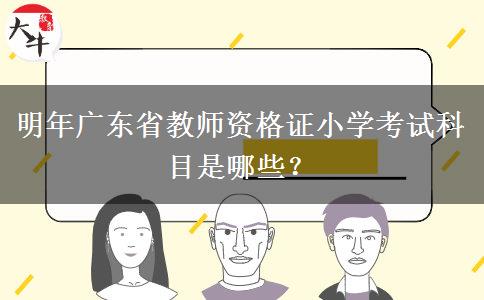 明年广东省教师资格证小学考试科目是哪些？