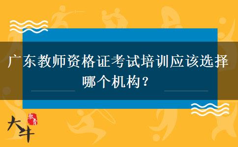广东教师资格证考试培训应该选择哪个机构？