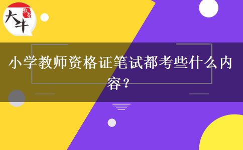 小学教师资格证笔试都考些什么内容？