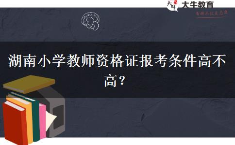 湖南小学教师资格证报考条件高不高？