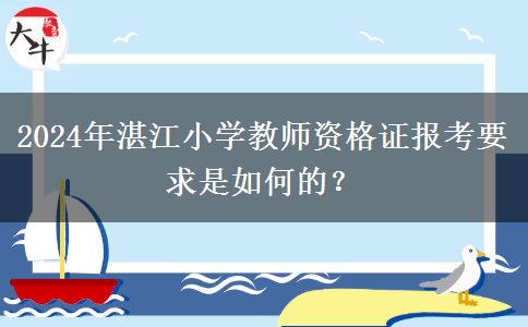 2024年湛江小学教师资格证报考要求是如何的？