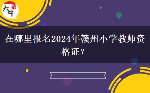 在哪里报名2024年赣州小学教师资格证？