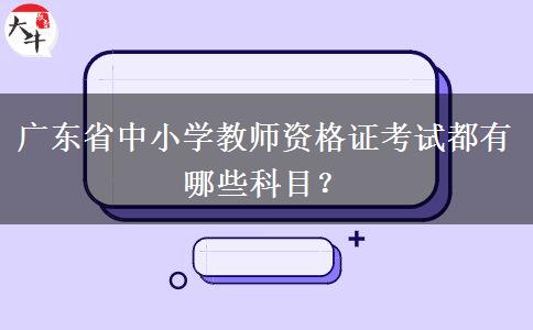 广东省中小学教师资格证考试都有哪些科目？