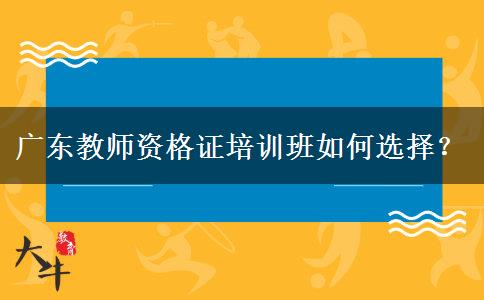 广东教师资格证培训班如何选择？