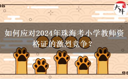 如何应对2024年珠海考小学教师资格证的激烈竞争？